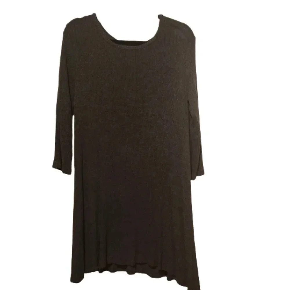 Velvet by Anthropologie grey ribbed scoop neck midi dress Size SP